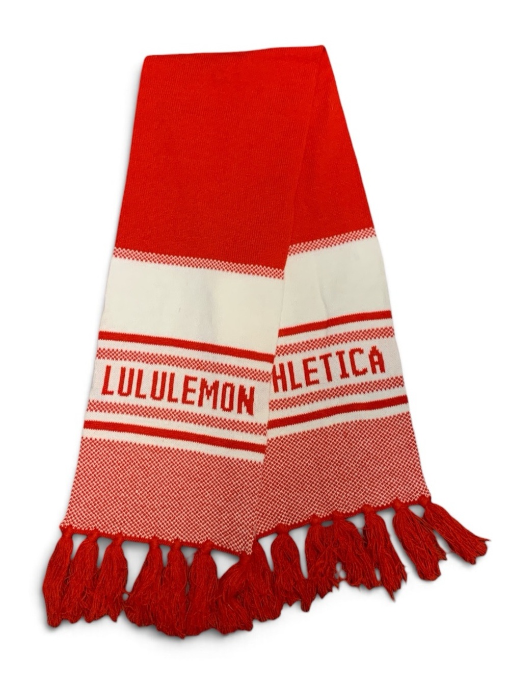 LULULEMON Red White Knit Scarf